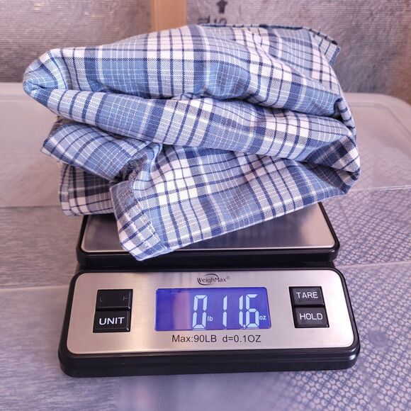 LL Bean Shirt Mens Medium Plaid Blue, White Slightly Fitted Oxford Comfort - Picture 10 of 10